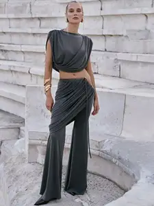 MIAKEE Round-Neck Short Sleeve Top & Trouser Co-Ords