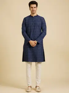 Manyavar Men Geometric Printed Thread Work Kurta