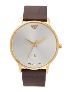 MONT NEO Men Dial & Leather Textured Straps Analogue Watch G1034E-L2203