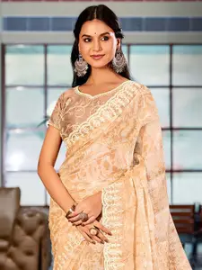 Anouk Embroidered Pure Chiffon Saree