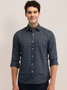 U.S. Polo Assn. Men Tailored Fit Floral Opaque Printed Formal Shirt