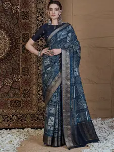 Anouk Ethnic Motifs Zari Silk Blend Sungudi Saree