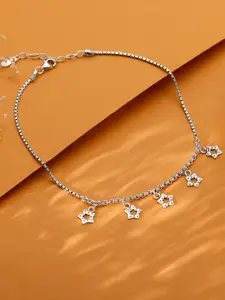 GIVA 925 Sterling Silver Rhodium-Plated Cosmic Dance Anklet