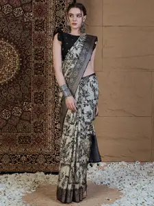Anouk Ethnic Motifs Zari Silk Blend Sungudi Saree
