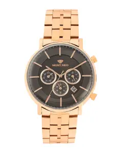 MONT NEO Men Embellished Dial & Bracelet Style Straps Analogue Watch 1055C-M3316