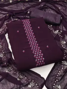 APNISHA Embroidered Silk Georgette Unstitched Dress Material