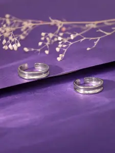 GIVA 925 Sterling Silver Rhodium-Plated Radiance Wrap Adjustable Toe Rings