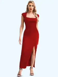 CLAFOUTIS Crepe Bodycon Maxi Dress