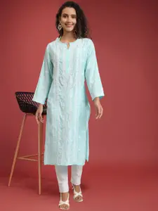 PARAMOUNT CHIKAN Women Embroidered Lucknowi Chikankari Modal Kurta