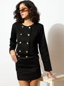 SASSAFRAS Round Neck Coat With Skirt Co-Ords