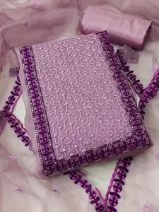 APNISHA Floral Embroidered Pure Silk Unstitched Dress Material