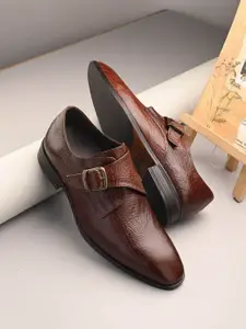 CARLO ROMANO Men Textured Formal Monk Shoes