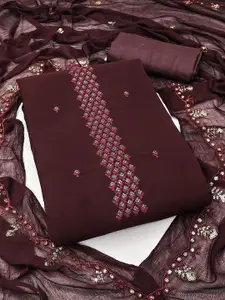 LADY SHOPI Floral Embroidered Silk Georgette Unstitched Dress Material