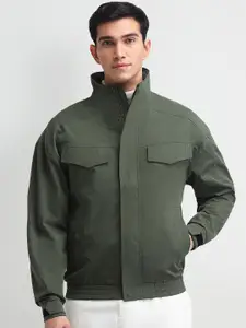 U.S. Polo Assn. Denim Co. Men Mock Collar Solid Casual Bomber Jacket