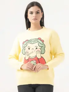 Albion By CnM Women Printed Pullover Sweater