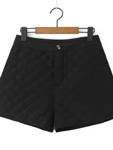 LULU & SKY Women Checked Loose Fit High-Rise Shorts