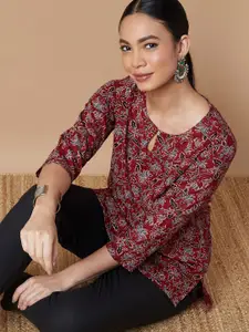 Melange by Lifestyle Women Keyhole Neck Ethnic Motifs Printed Kurti