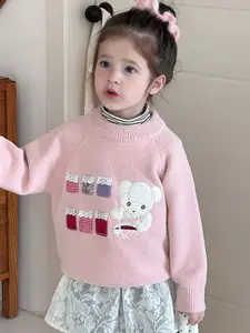 FOREVER FRIDAY Girls Self Design Cotton Sweatshirt