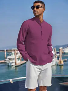 Anouk Mandarin Collar Cotton Straight Short Kurta