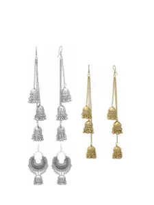 JMBW INTERNATIONAL Pack Of 6 Contemporary Jhumkas Earrings