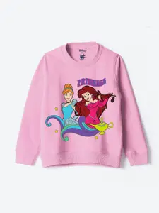 YK Disney Girls Printed Round Neck Sweatshirt
