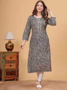DRESSAR Geometric Printed Regular Straight Kurta