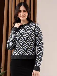 Stylecast X Kotty Women Cotton Printed Round Neck Crop Pullover