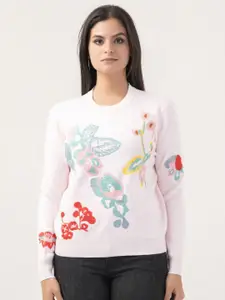 Albion By CnM Women Floral Pullover with Embroidered Detail