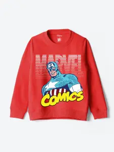 YK Marvel Boys Printed Round Neck Pullover Sweatshirt