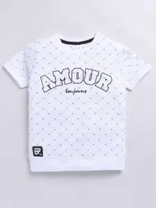 Ginie Boys Typography Printed T-shirt