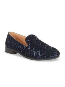 FAUSTO Men Woven Design Lightweight Velvet Mojaris