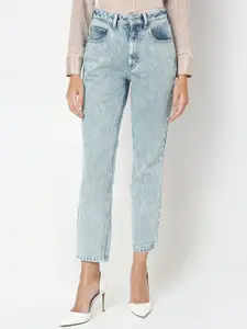 Vero Moda Women Straight Fit High-Rise Heavy Fade Cropped Stretchable Jeans
