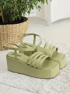 Retro Walk Women Flatform Pumps with Buckle