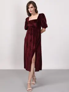 Vero Moda Women Puff Sleeves A-Line Midi Dress