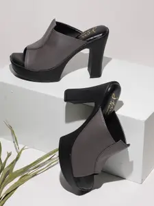 JM Looks Women Peep Toe Block Heel Sandals