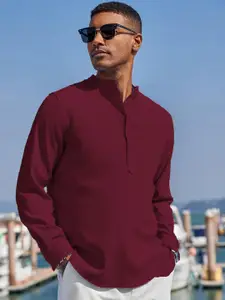 Anouk Mandarin Collar Cotton Straight Short Kurta