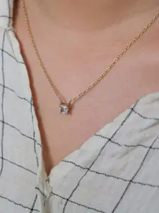 Anushka Jain Jewellery 925 Sterling Silver Gold-Plated Cubic Zirconia Necklace