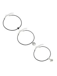 HIGH TRENDZ Women Set of 3 Anklets