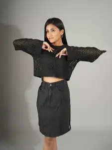 Stylecast X Kotty Women Round Neck Crop Pullover