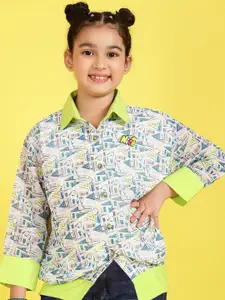 BAESD Girls Geometric Printed Shirt Style Top