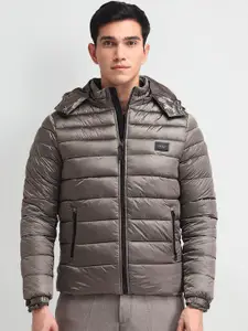 U.S. Polo Assn. Denim Co. Men Hooded Solid Casual Puffer Jacket