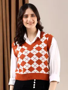 Stylecast X Kotty Women Printed Sleeveless Sweater Vest