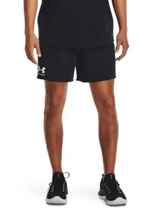 UNDER ARMOUR Men Brand Logo Print Moisture-Wicking Loose Fit Rival Terry Training Shorts