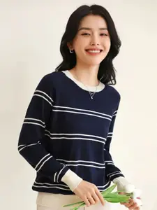 StyleCast Women Striped Pullover Sweaters
