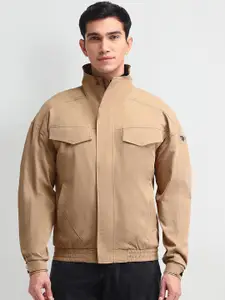 U.S. Polo Assn. Denim Co. Men Mock Collar Solid Casual Bomber Jacket