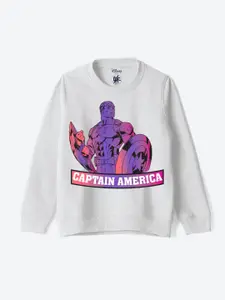 YK Marvel Boys Printed Round Neck Sweatshirt