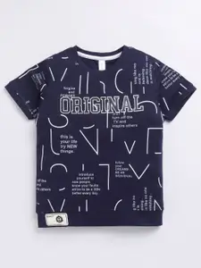 Ginie Boys Typography Printed T-shirt