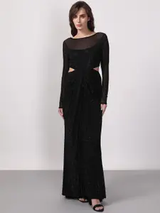 Vero Moda Women Embellished Side Slit Fit & Flare Maxi Dress