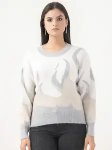 Albion By CnM Women Self Design Round Neck Pullover