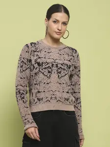 Madame Women Self Design Pullover Sweaters